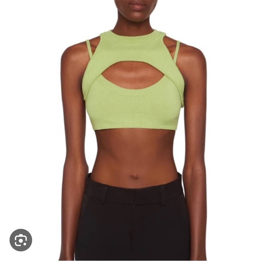 Danielle Guizio knit cut out crop top size M